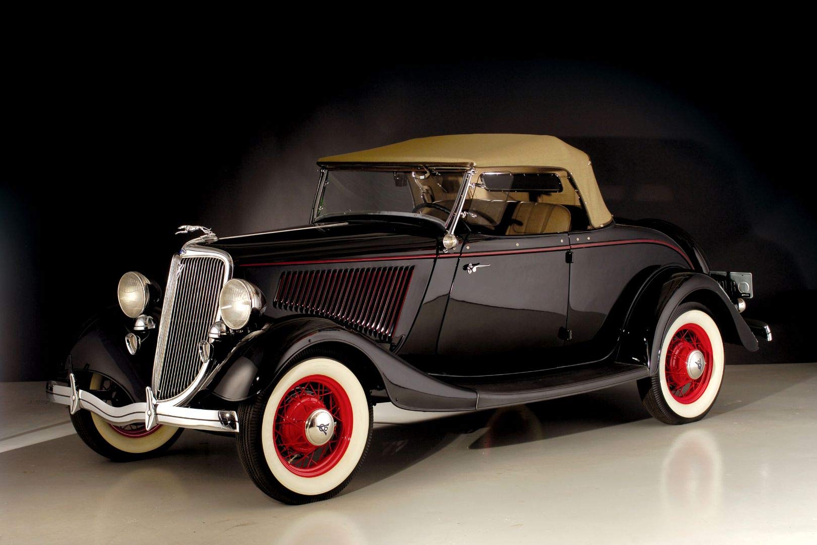 Ghantakart.com Retro_Ford_V8_Deluxe Paper Art Wall Poster Without Frame (12x18 Inch)