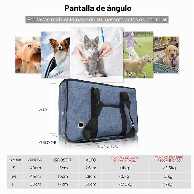 Foto 3 de 7 de PETCUTE Bolsa Transporte Transpirable para Mascota con Persianas Enrollables Selladas,Plegable Bolsa…