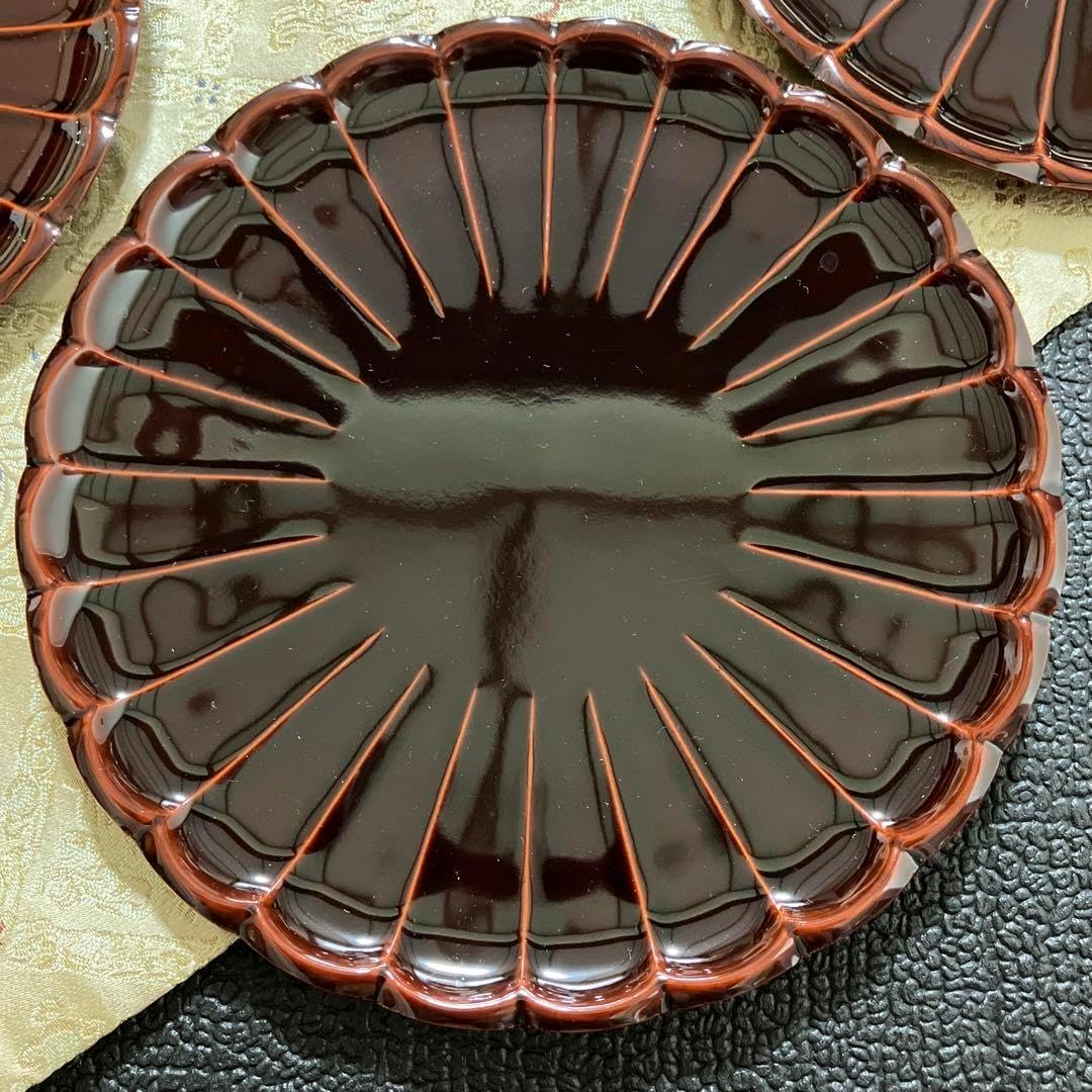 輪島塗　漆塗　菓子皿　菓子器　銘々皿　多用皿　椿皿　青梅盆　5客セット 輪島塗 漆塗 菓子皿 菓子器 銘々皿 多用皿 椿皿 青梅盆 5