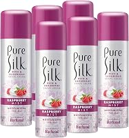 Pure Silk Raspberry Mist Spa Therapy Shave Cream for Women - Moisturizing Aloe Formula, Paraben-Free, 7.25oz Pack of 6