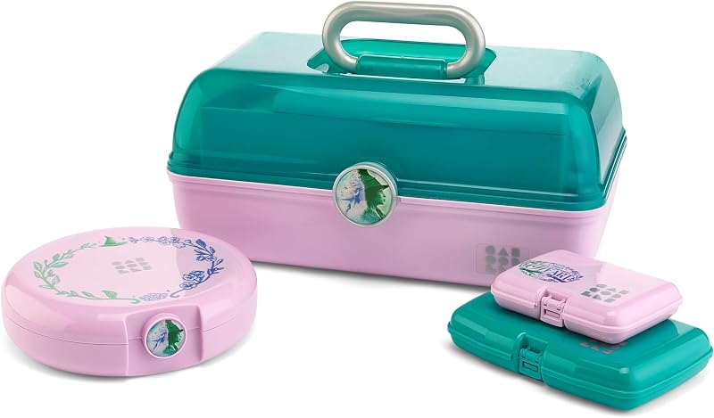 Caboodles Conjunto com 4 Estojos de Viagem Teal Lavender Edição Limitada Wicked: For Good com Adesivos Temáticos