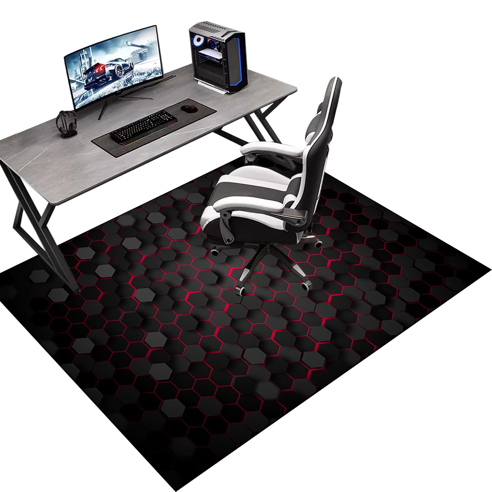 Alfombrilla para Silla para Suelos Duros Alfombrilla Protectora para Suelos Alfombra Silla Oficina Antideslizante Tapete Protector para Suelo Alfombra Suelo Gaming 90 x 120 cm