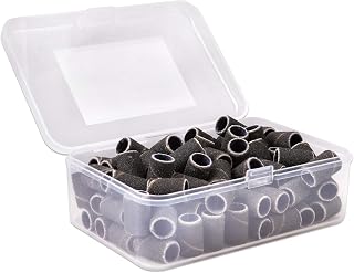 100 Pieces Nail Sanding Bands Professional Nail Manicure Great Fit for Nail Drill Bits for Acrylic Nails (150 Grit, Black)