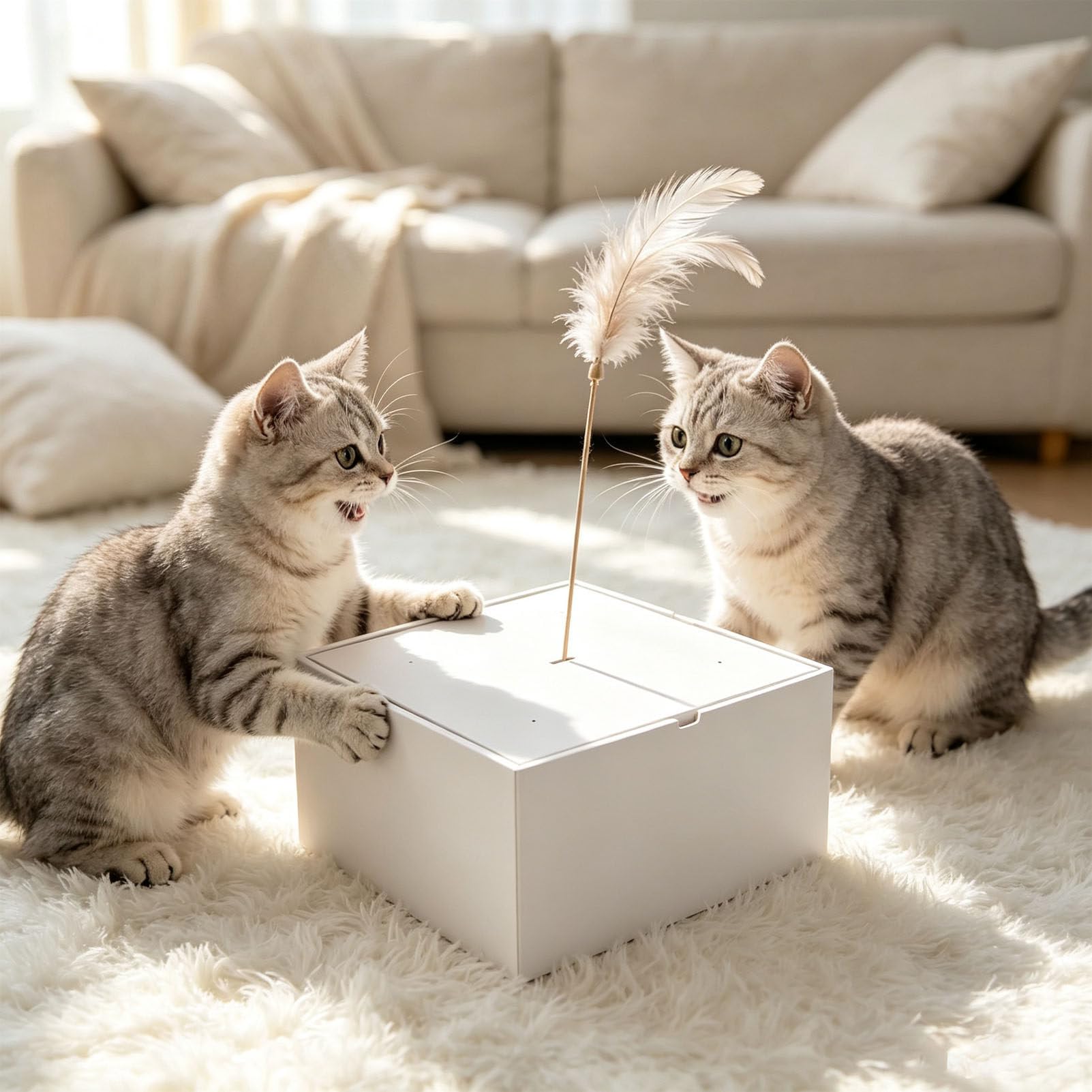 Juguete Interactivo para Gatos con Forma de Gota de Agua White | Juguete eléctrico automático con depósito de 600 ml,filtro extraíble integrado,caudal ajustable y diseño lavable para gatos