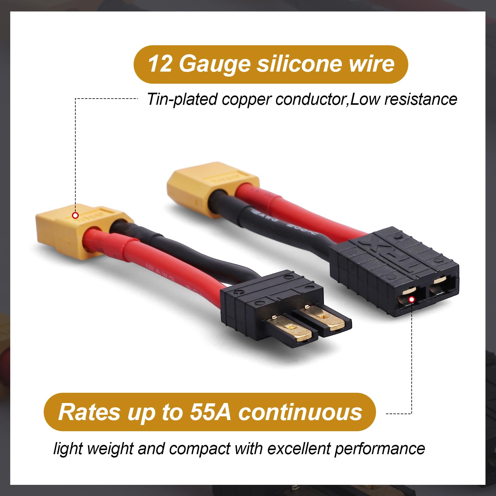 JOYSOG Adaptateur de chargeur de batterie LiPo RC 19 en 1, câble de charge multifonction pour drone / pour Traxxas /EC3/EC5/mCP X/mcX... (prise XT60