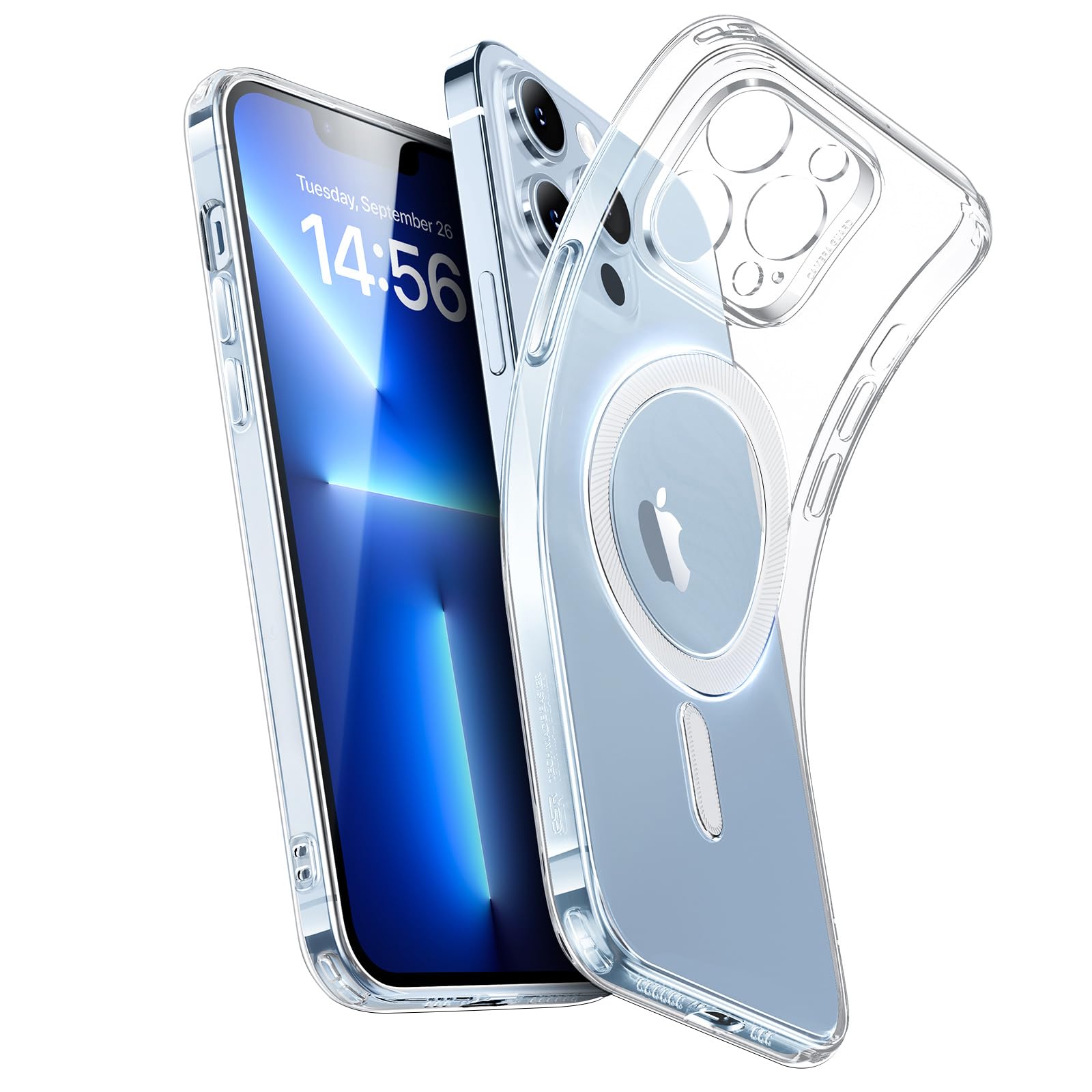 ESR Cover per iPhone 13 Pro, Custodia in Silicone Trasparente con MagSafe, Cover Sottile Antiurto, Custodia per Telefono in TPU Trasparente Sottile Anti-Ingiallimento, Serie Zero, Trasparente