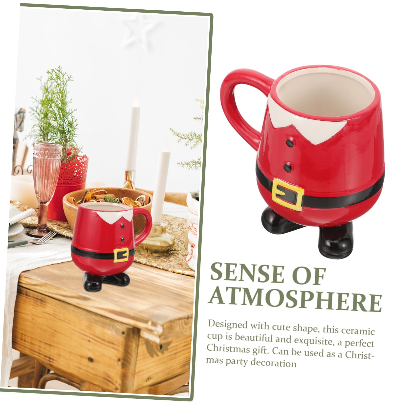 Taza De Cerámica Navideña Creativa Diseño De Muñeco Papá Noel para Decoración De Fiestas y De Navidad para Bebidas Calientes y Frías