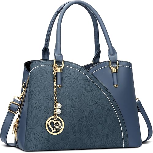 Miniatura 7 de KKXIU Monederos y bolsos de mano con triple compartimento para mujer, bolso de mano con asa superior 5-verde,1-negro,1-Rosa,2-Azul,2-Olive,rosado