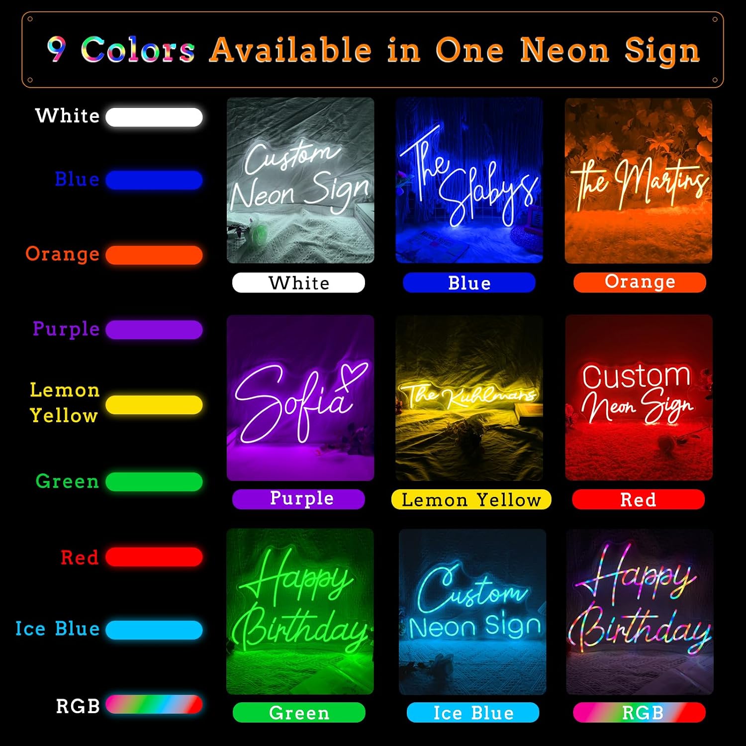 Custom Neon Sign, RGB Rainbow Color Changing Customizable Neon Light for Wall Decor, Personalized Colorful LED Signs for Bedroom Shops Wedding Birthday Party