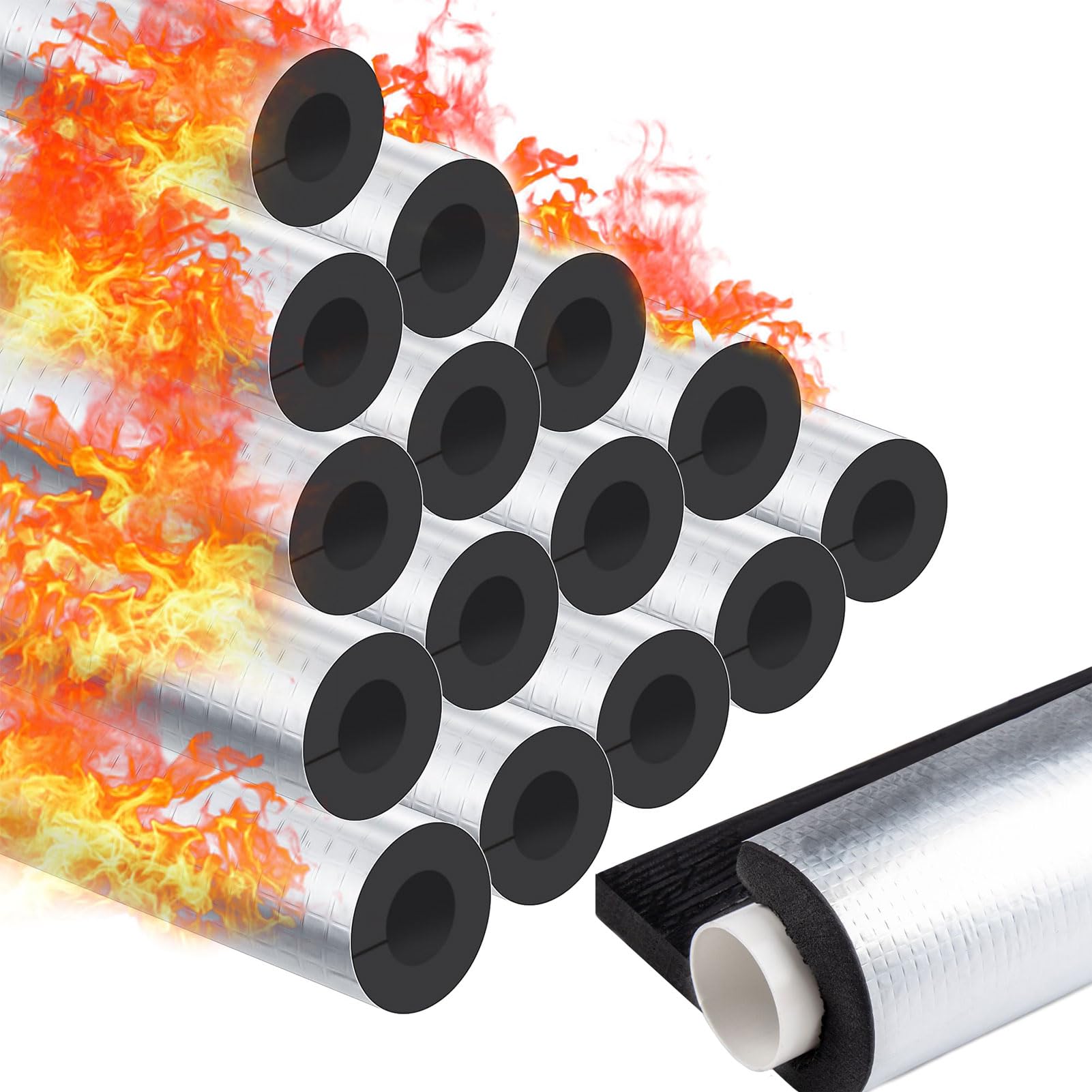 Isolierschlauch aus Aluminiumfolie Rohre ID114mm x T30mm x L0.95m