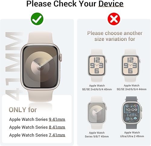 Miniatura 9 de Tensea 3 fundas protectoras de pantalla para Apple Watch Series 10 9 8 7 SE 6 5 4 UltraUltra 2, cubierta facial para iWatch para mujeres y hombres,