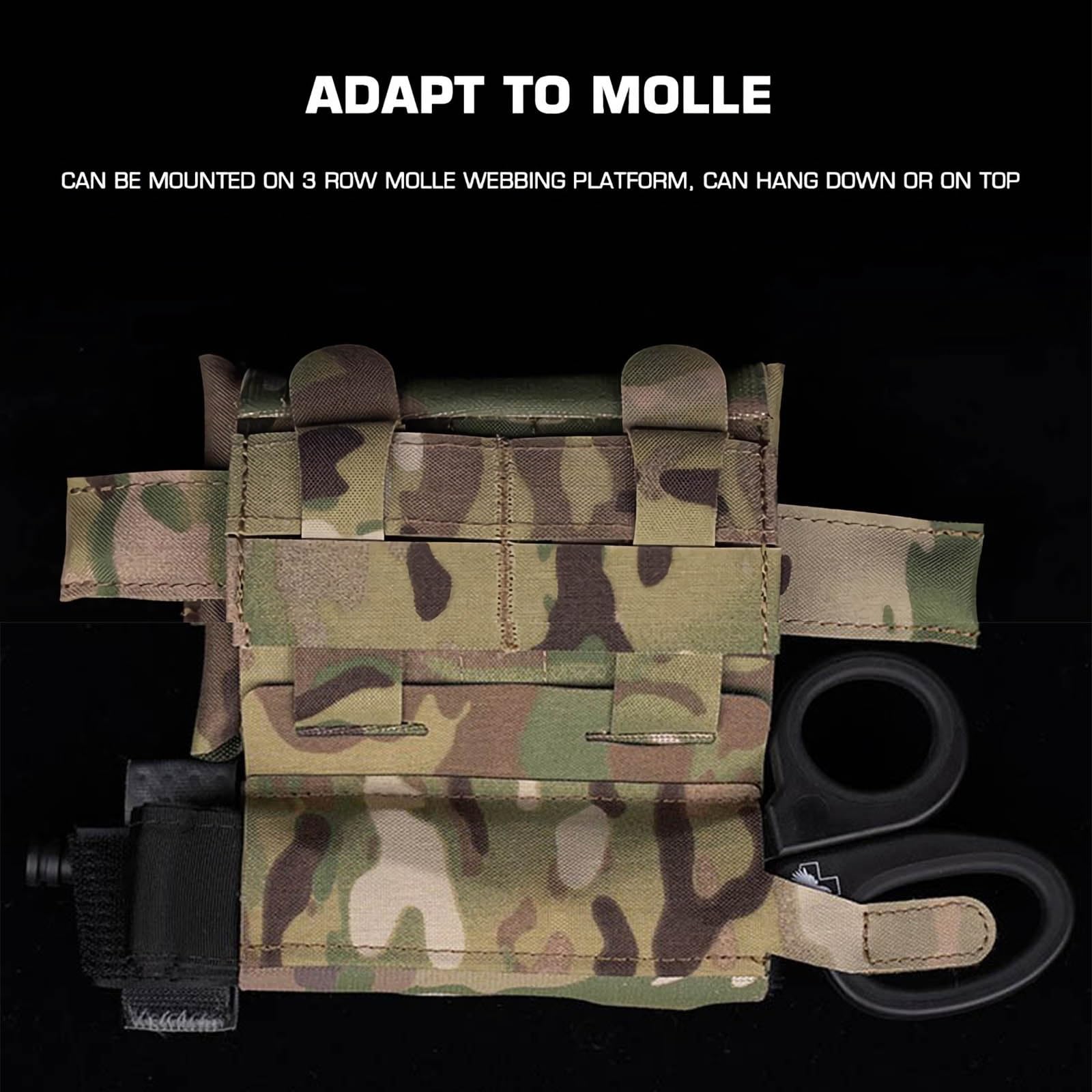 Juego de Bolsa Médica IFAK Micro Compacta con Torniquete de 4ª Generación, Kit de Traumatología Cinturón MOLLE para Aventura de Automóvil Pesca Caza al Aire Libre(CP)