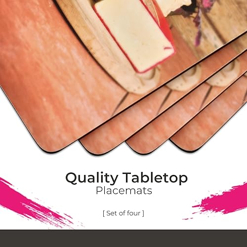 Miniatura 2 de Pimpernel Manteles individuales artesanales de vino, juego de 4 (15.7 x 11.7 pulgadas), corcho, protege las superficies de manchas y daños, fácil de