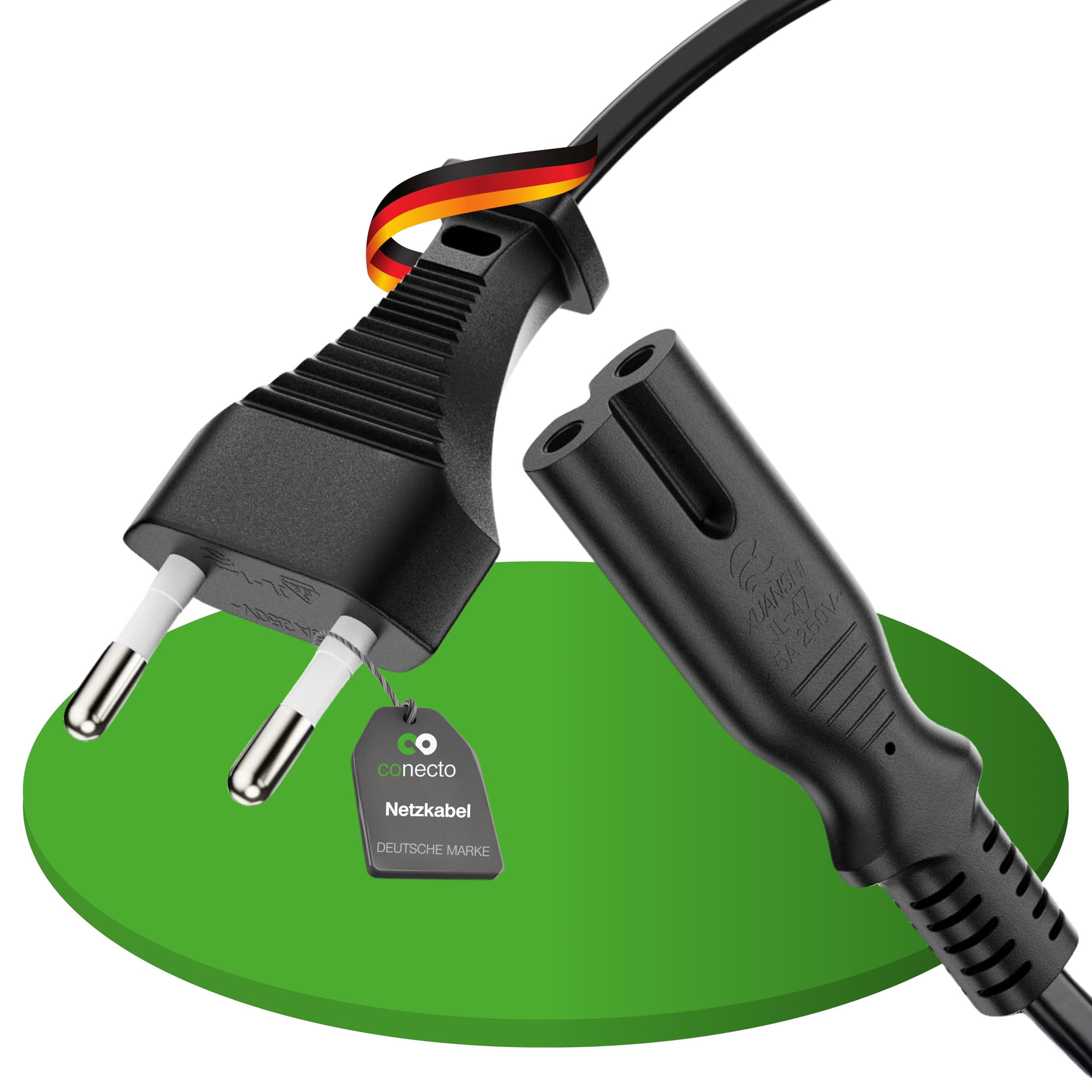 Cavo Alimentazione Euro A IEC C7 - 5 Metri, Nero, 2x0.75mm², Per Elettrodomestici - Foto 4