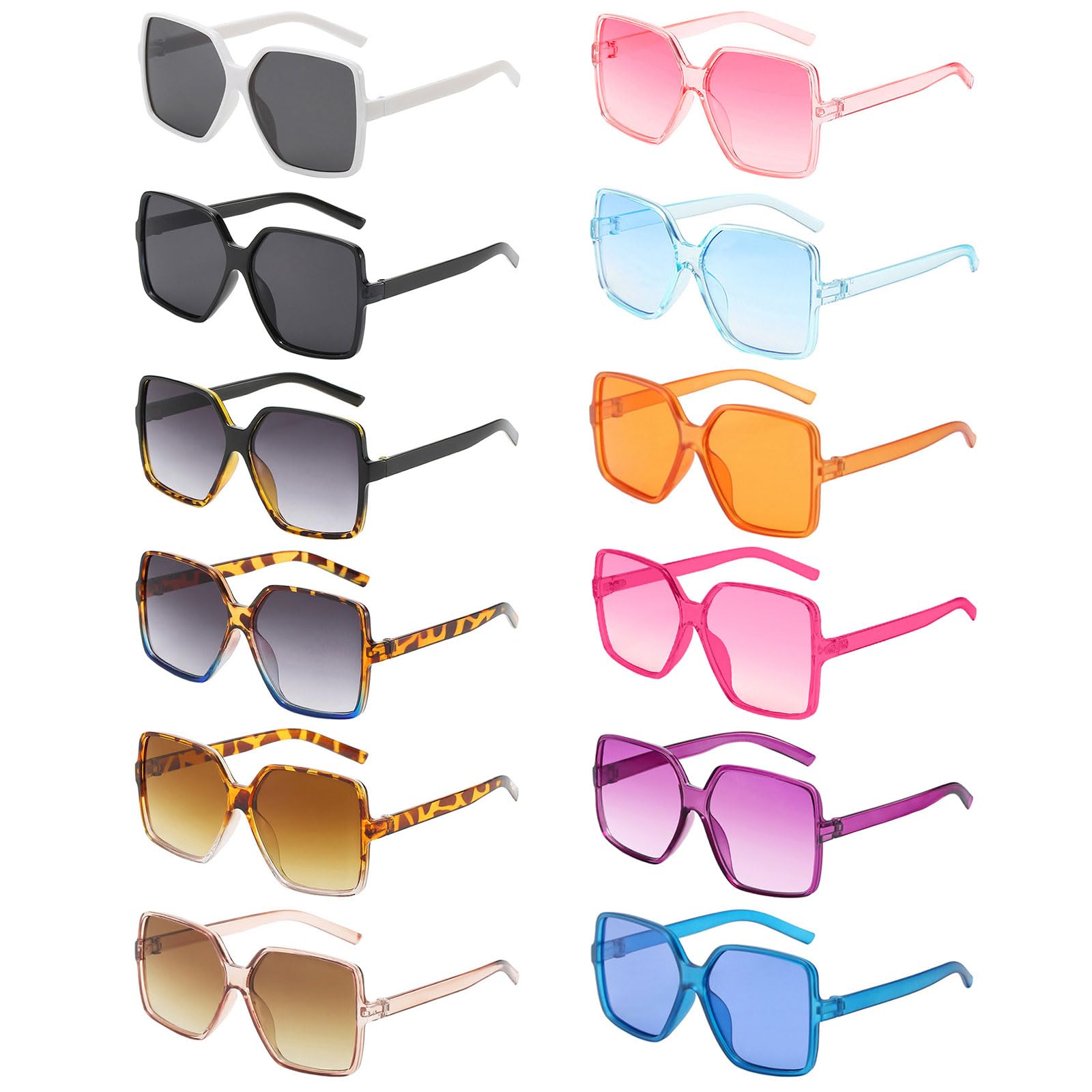 ?ASSORTED COLOR ❤️ SHAPE VINTAGE LOOK SUNGLASSES Retro Gold Frame Rectangle Sunglasses: Deep Blue Black Lens  main image 3