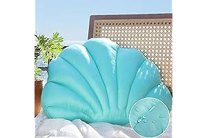 Turquoise Outdoor Seashell Pillows | Summer Porch Decor