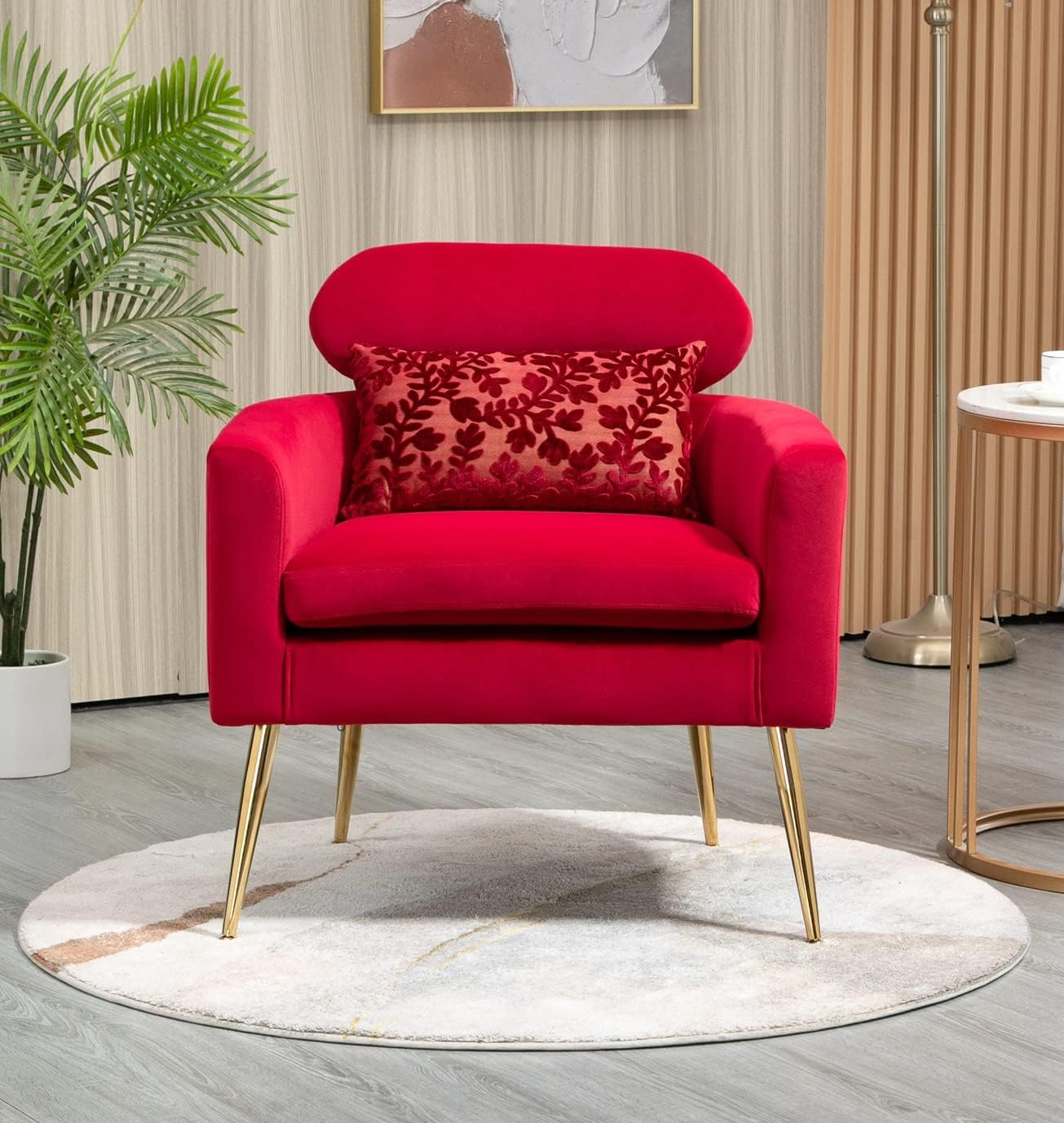 Winwee Modern Upholstered Accent Chair, Mid Century