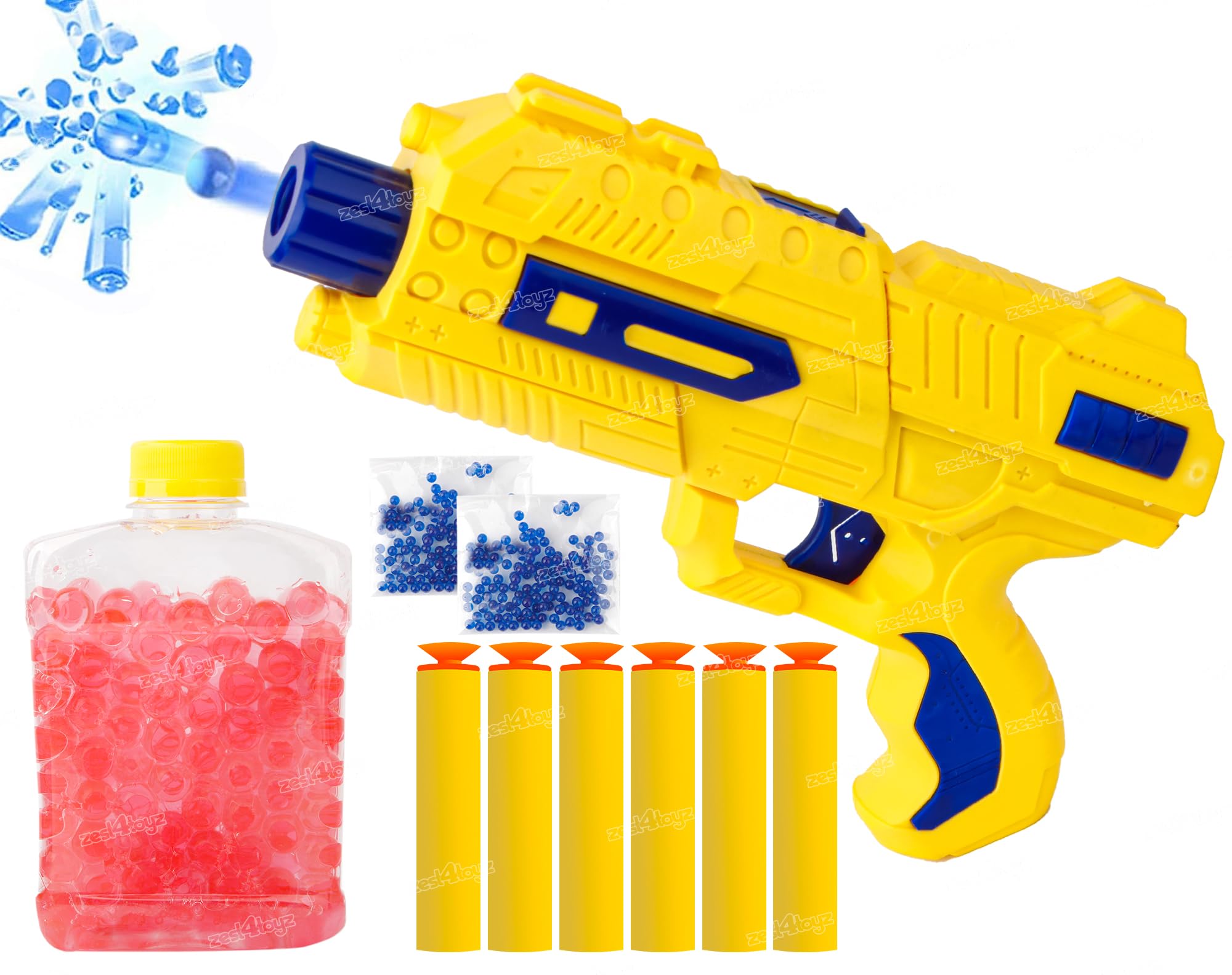Zest 4 Toyz Toy Gun for Kids 2 in 1 Shooting Game Gun Toy with 6 Soft Darts Shooter & 2 Pack Jelly Balls Shots Toys for Boys Girls 3+ Years (Yellow) (B0C9DCWPS3) Amazon Price History, Amazon Price Tracker