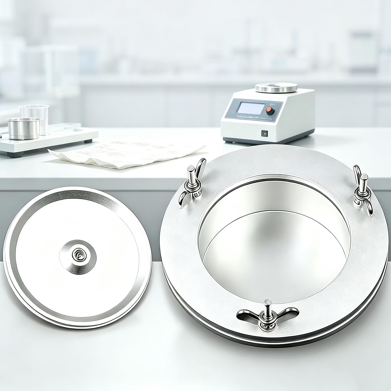 MObyat Textile Water Vapor Transmission Tester, Fabric Moisture Permeability Test Cup, 60mm Standard Precise Size, Cup Depth: 22 Mm, 360° Circular Design, For Textile Qc Lab, Apparel, Packaging