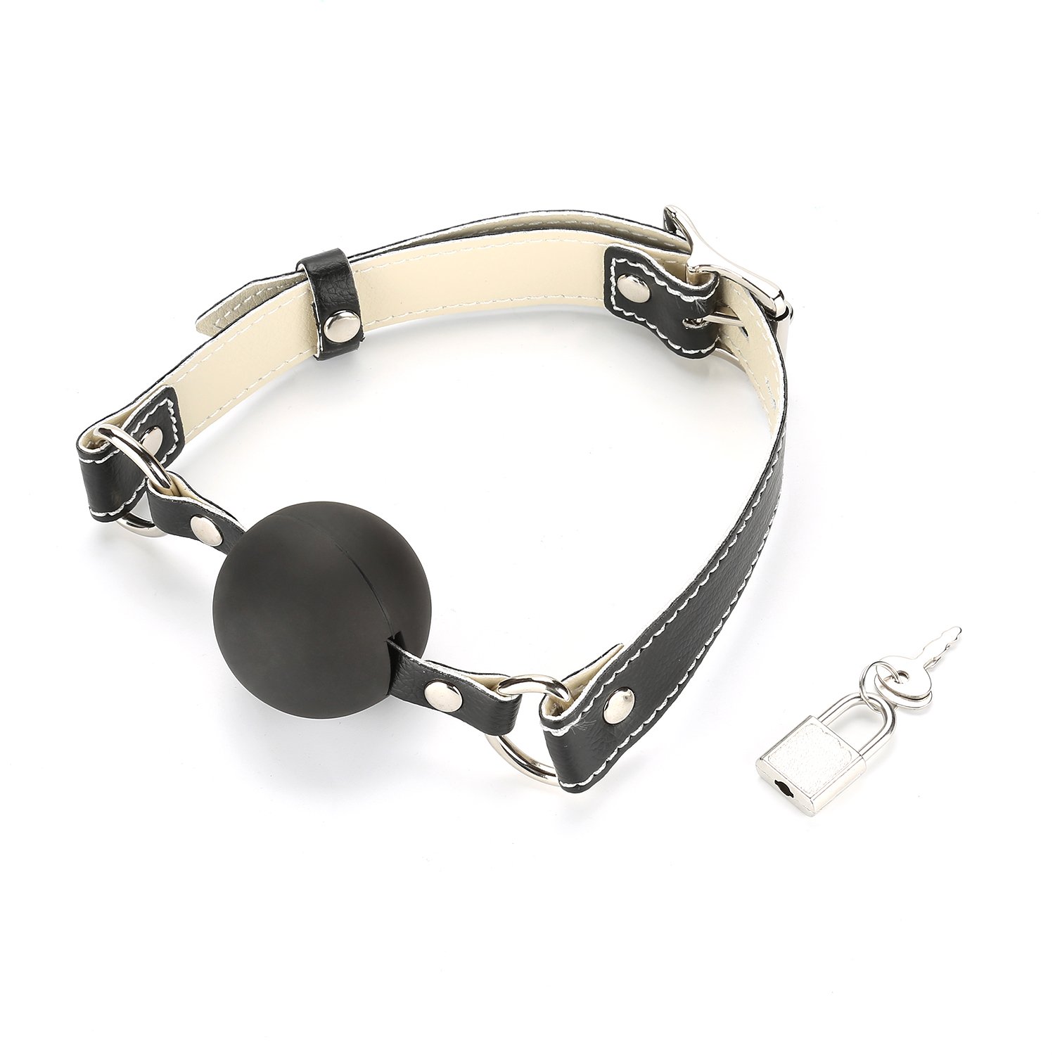 Sovyime Open Breathable Mouth Ball with Adjustable Straps Black