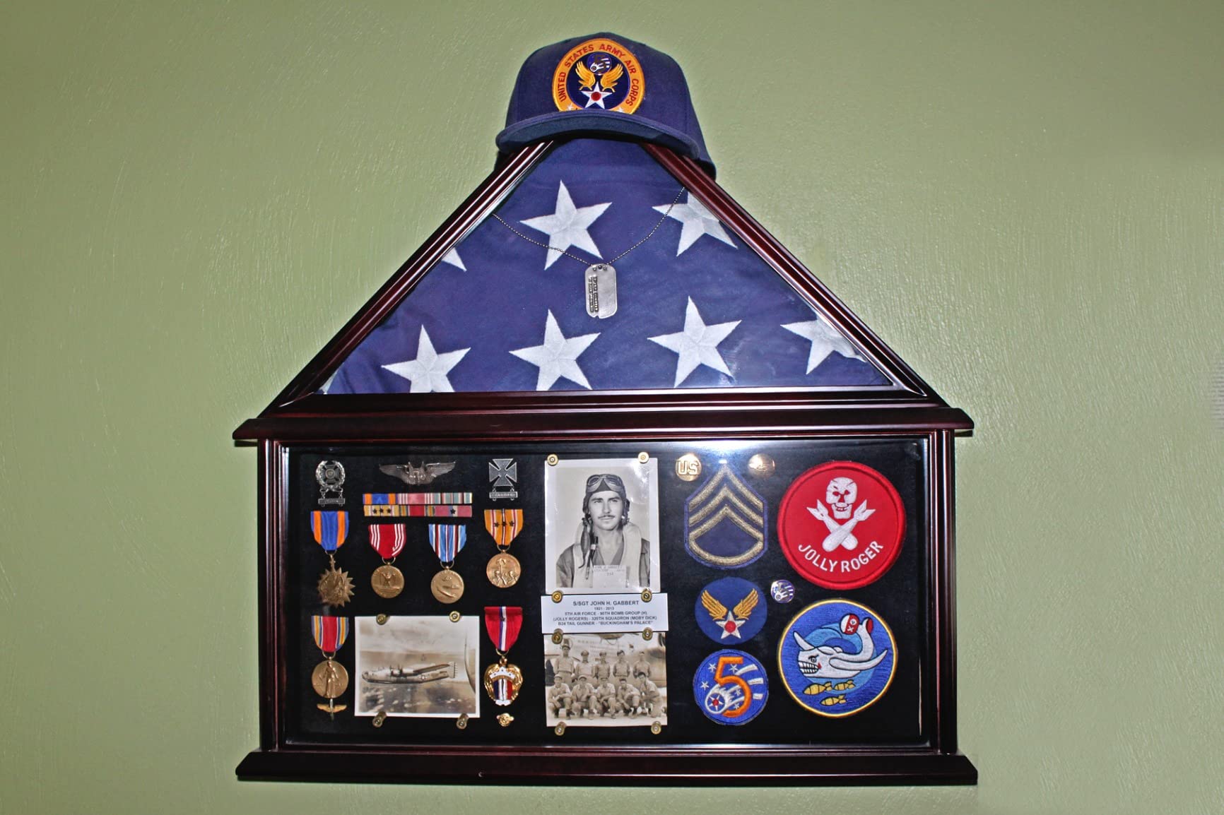 American Veteran Burial/Memorial Flag Display Case Holder Military
