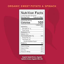 Serenity Kids, Baby Food Sweet Potato Spinach Organic, 3.5 Ounce