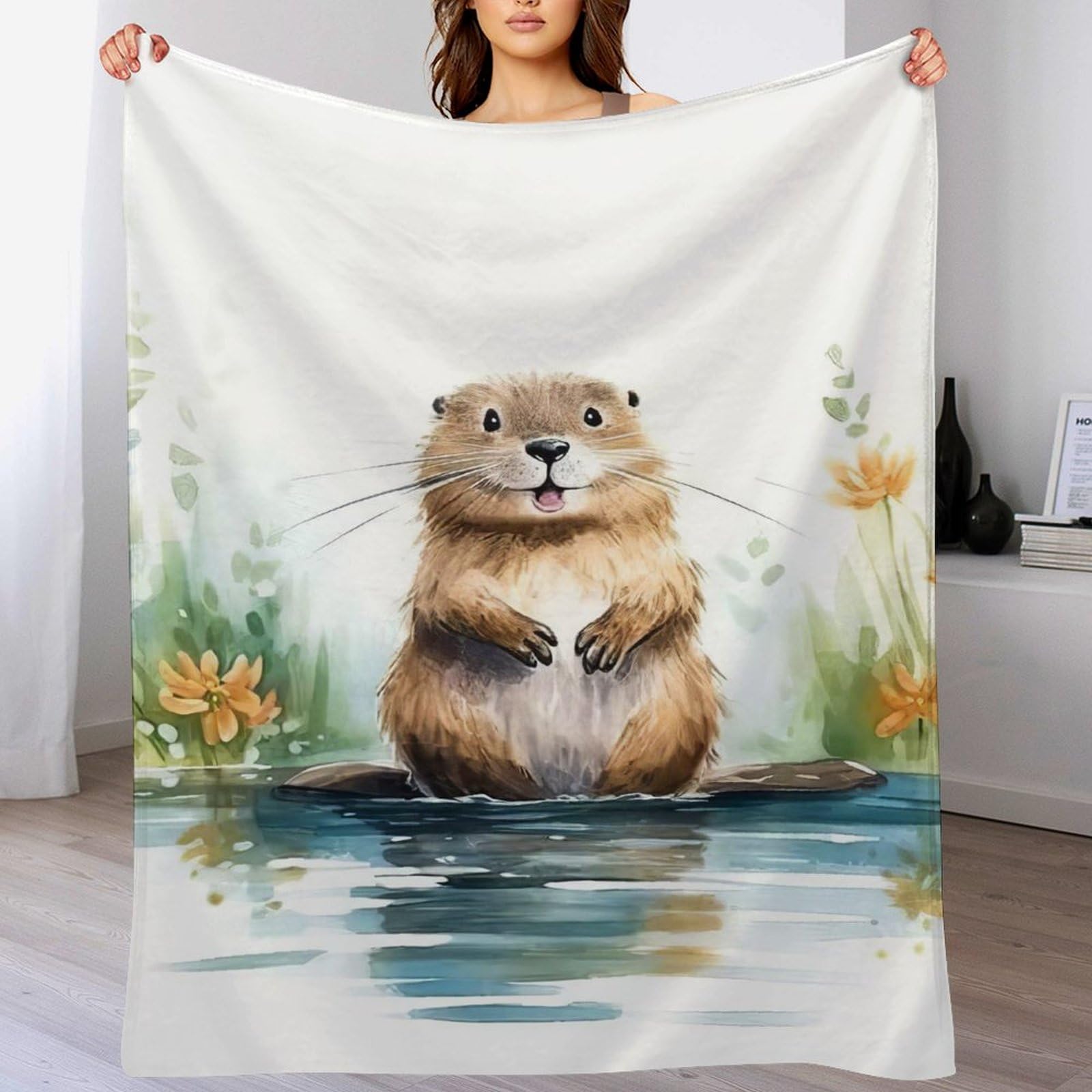 Couverture polaire flannel castor extra doux lit canape 150x200cm