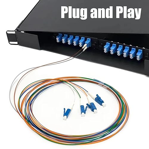 Miniatura 5 de Bangun Paquete de 4 coletas de fibra monomodo 9125 LC-UPC de 6 hebras, coleta de fibra óptica, cable LC de 4.9 ft