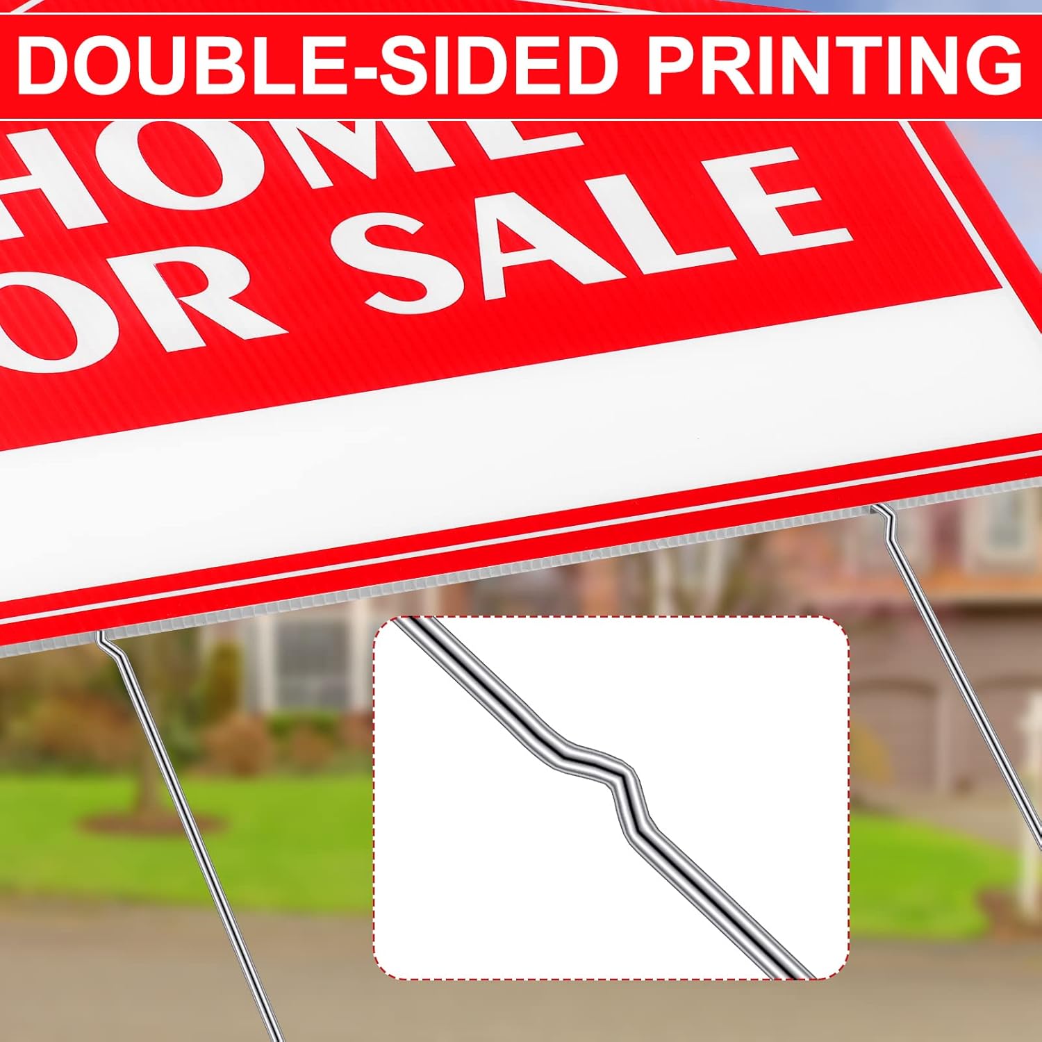 Qunclay 4 Pcs Home for Sale Signs with Stakes 12 x 16 Inches House Shaped Kit Double Sided Open Home Sale Signs for House with Directional Arrow Fit Realty Agents Lawn Garden