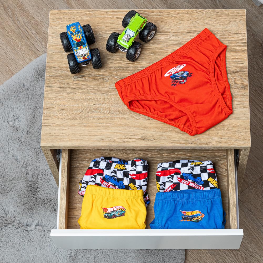Hot Wheels Lot de 5 slips pour garçons de 2 à 7 ans