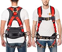 Palmer Safety Hammerhead 5-Point Full Body Harness with Padded Back, QCB Chest, Side D-Rings - ANSI Z359 Certified Fall Protection
