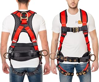Palmer Safety Hammerhead 5-Point Full Body Harness with Padded Back, QCB Chest, Side D-Rings - ANSI Z359 Certified Fall Protection