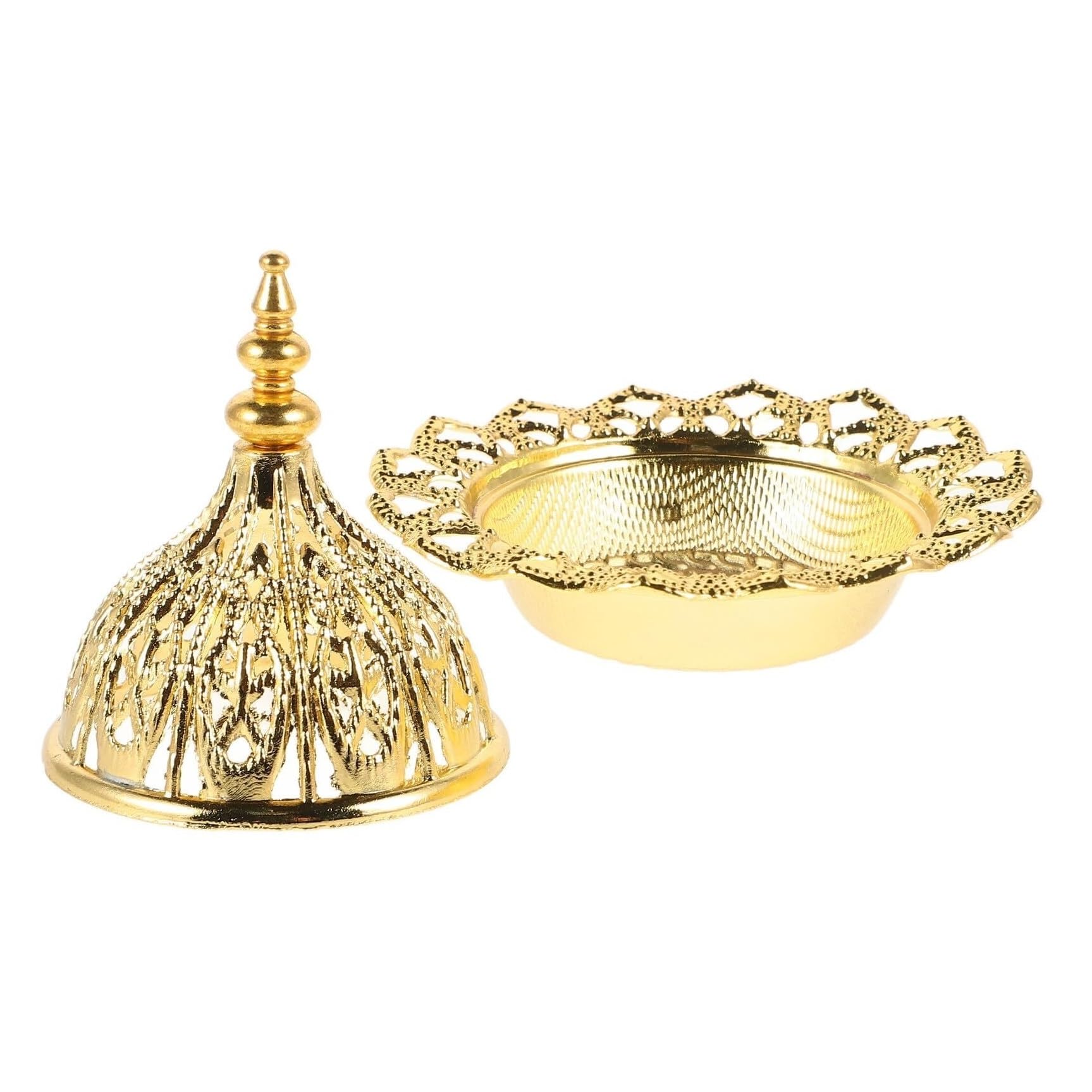 Gold Hollow Arabic Incense Holder,Vintage Metal Burner Censer for Bakhoor & Sticks,Meditation, Home Decor & Aromatherapy Aromatherapy
