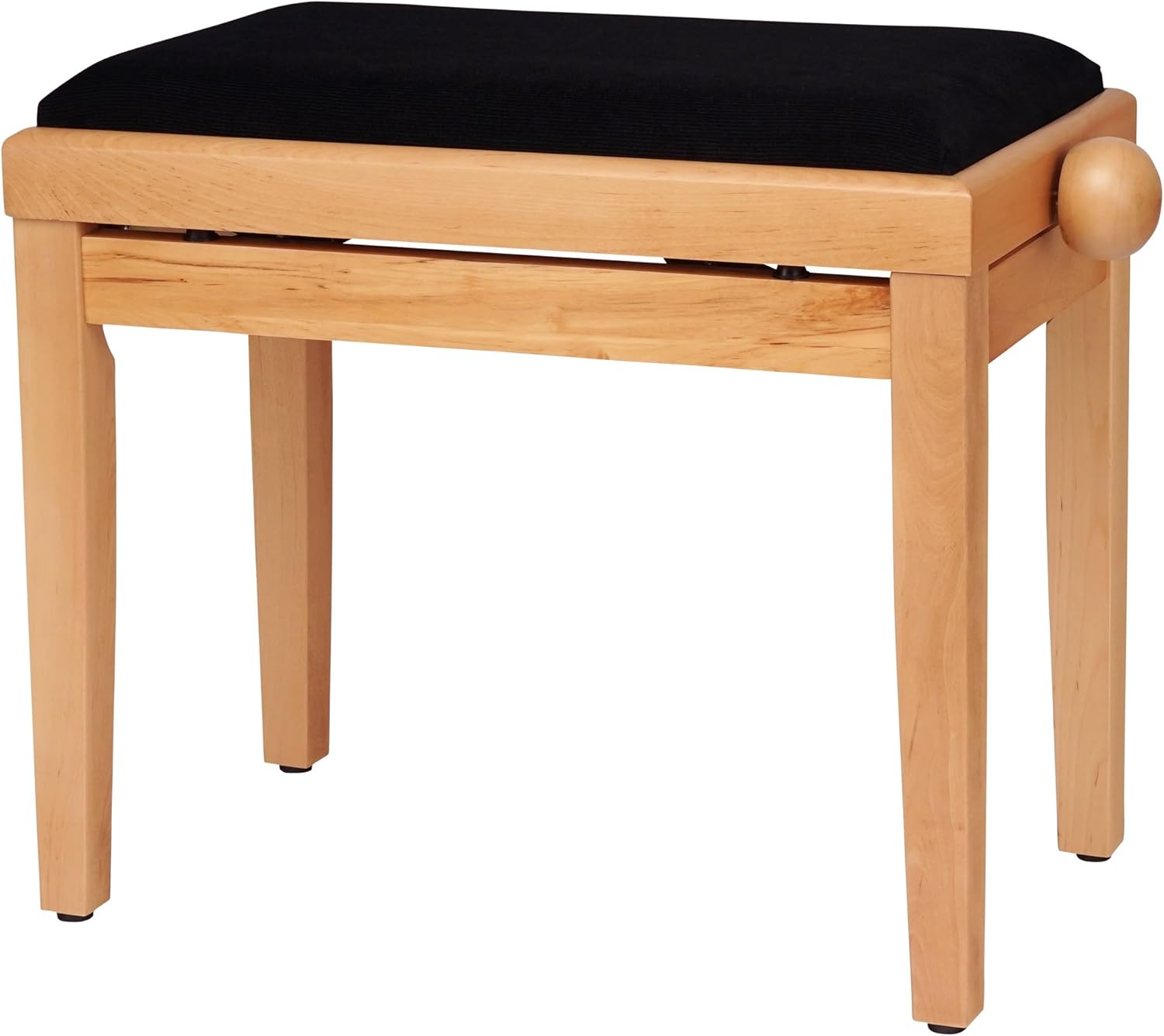 Classic Cantabile Piano Bench Cherry-Bright-Matte (Very Stable Spindle Scissor Mechanism, Height Adjustable from 47-56 cm, Seat 55 x 32 cm)
