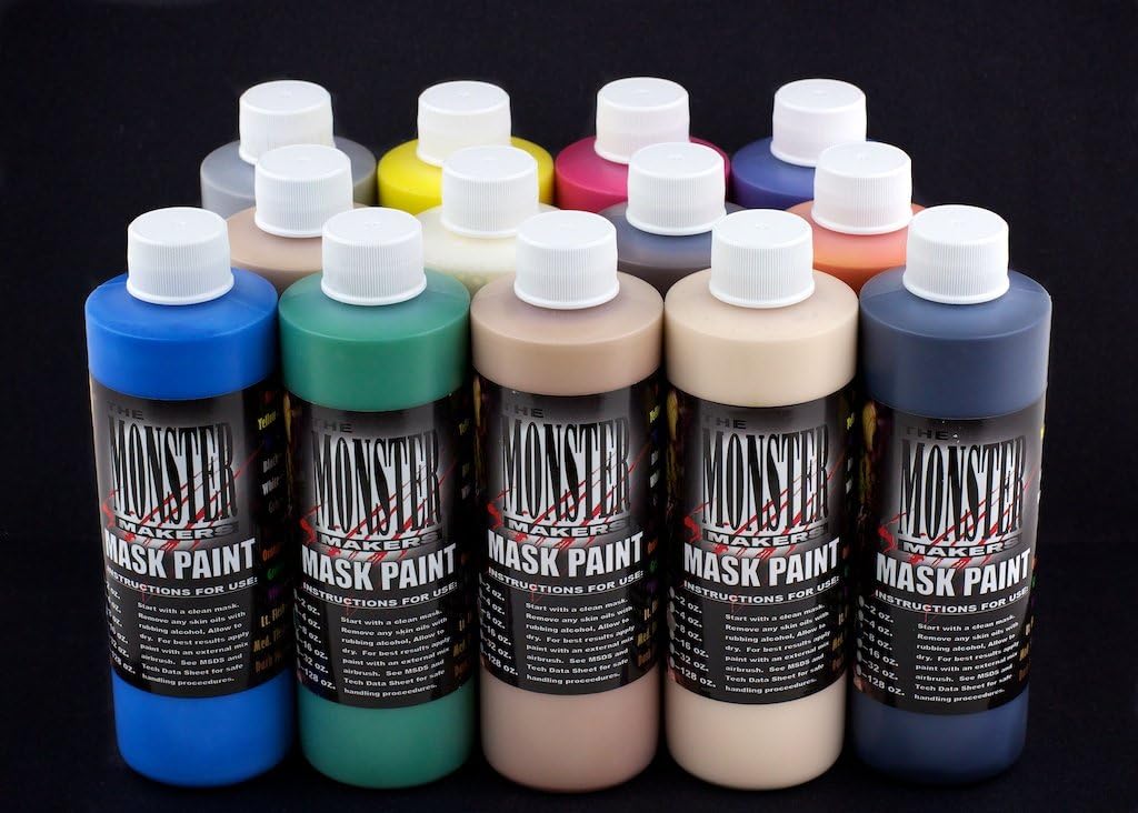 The Monster Makers Latex Mask Paint 13 Color Kit (8oz Bottles)