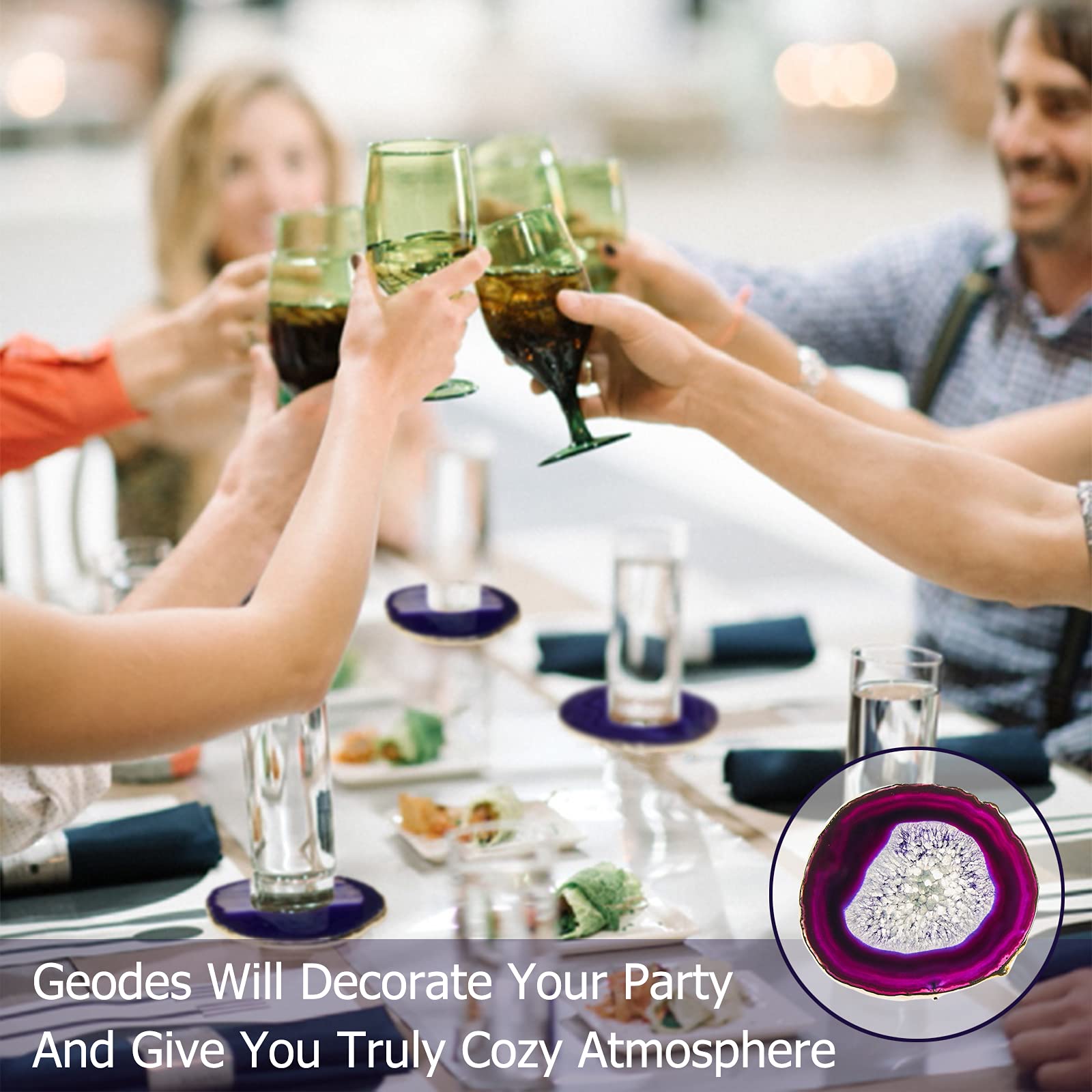 夏の感価格‼️着色無し‼️2枚セット✨パープル瑪瑙 ジオードキラキラ