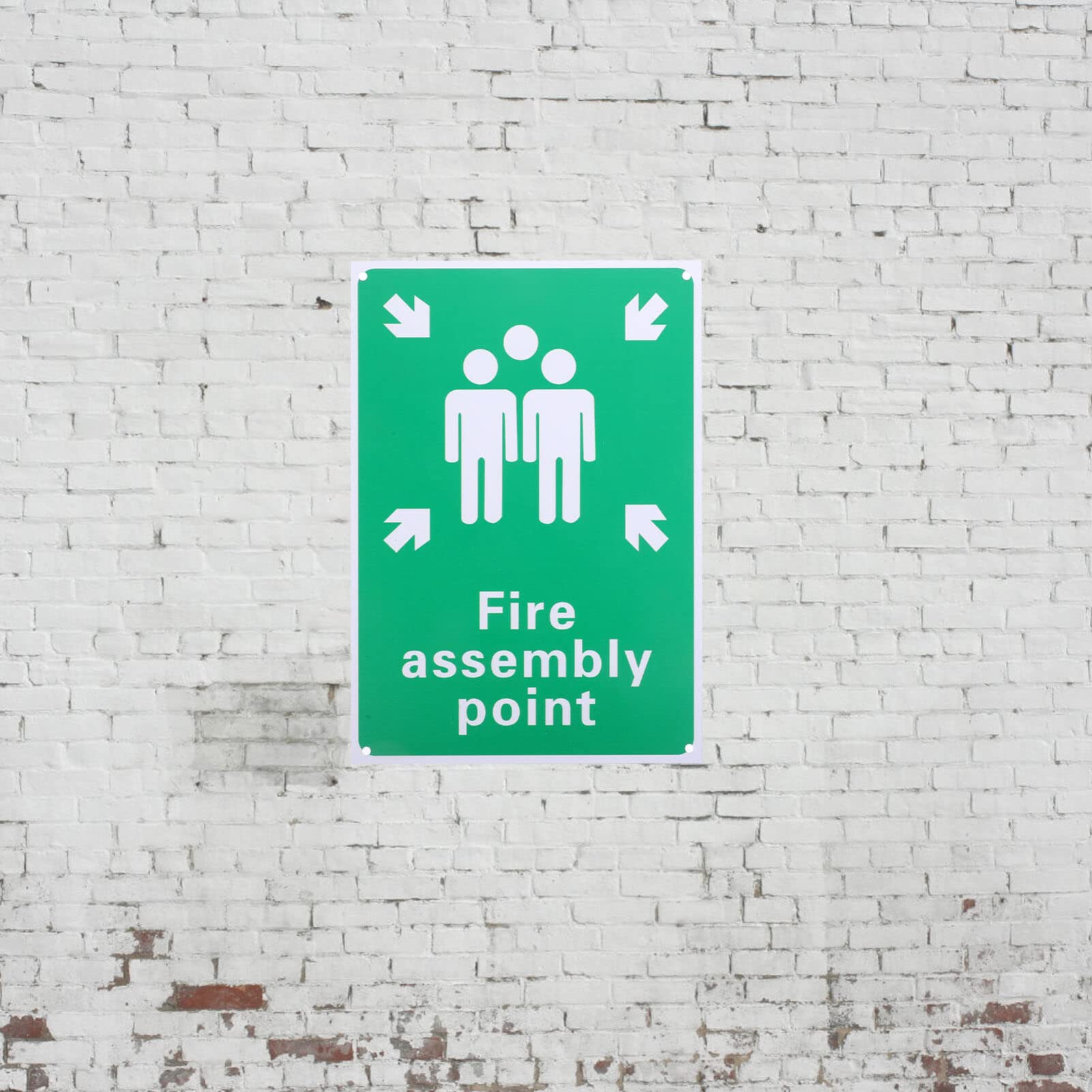 VSafety, Cartello Con Scritta Fire Assembly Point With Family