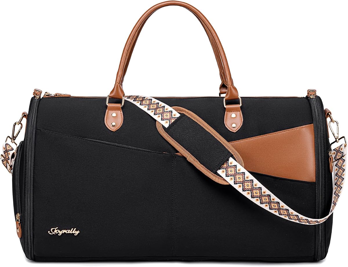 Convertible Garment Duffle Bag for Women, 40L Carry-On, Black