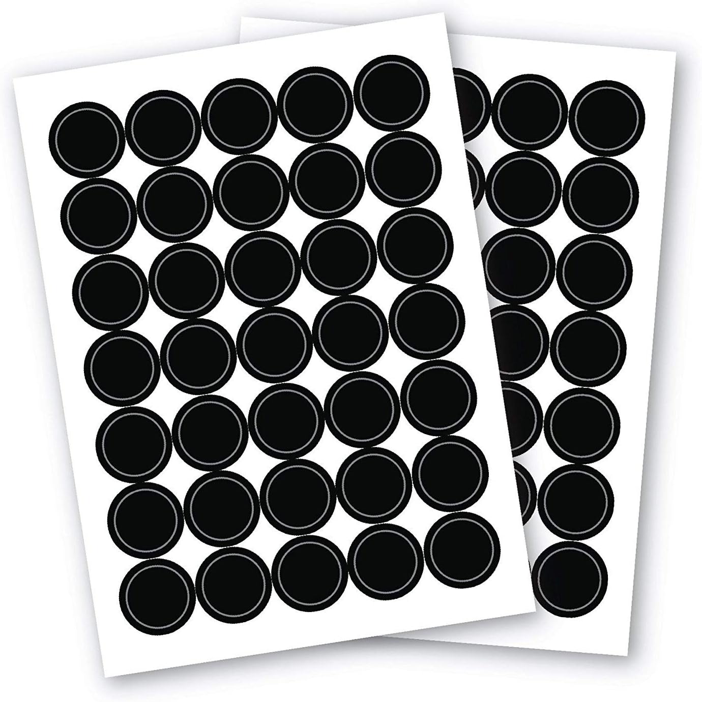 AllSpice70 Black Water Resistant Round Spice Jar Labels Set 1.5"- Fits Penzeys and AllSpice Jars- Blank