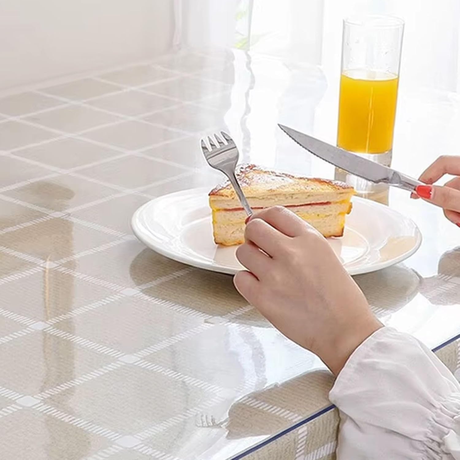 Frosted 1.5(mm) Thick Custom Size Table Cover Protector, 47 x 150 inch Clear Coffee Table Top Protector Kitchen Dining Coffee Glass Tabletop Wooden Topper Protection Pad Furniture Protective Cover