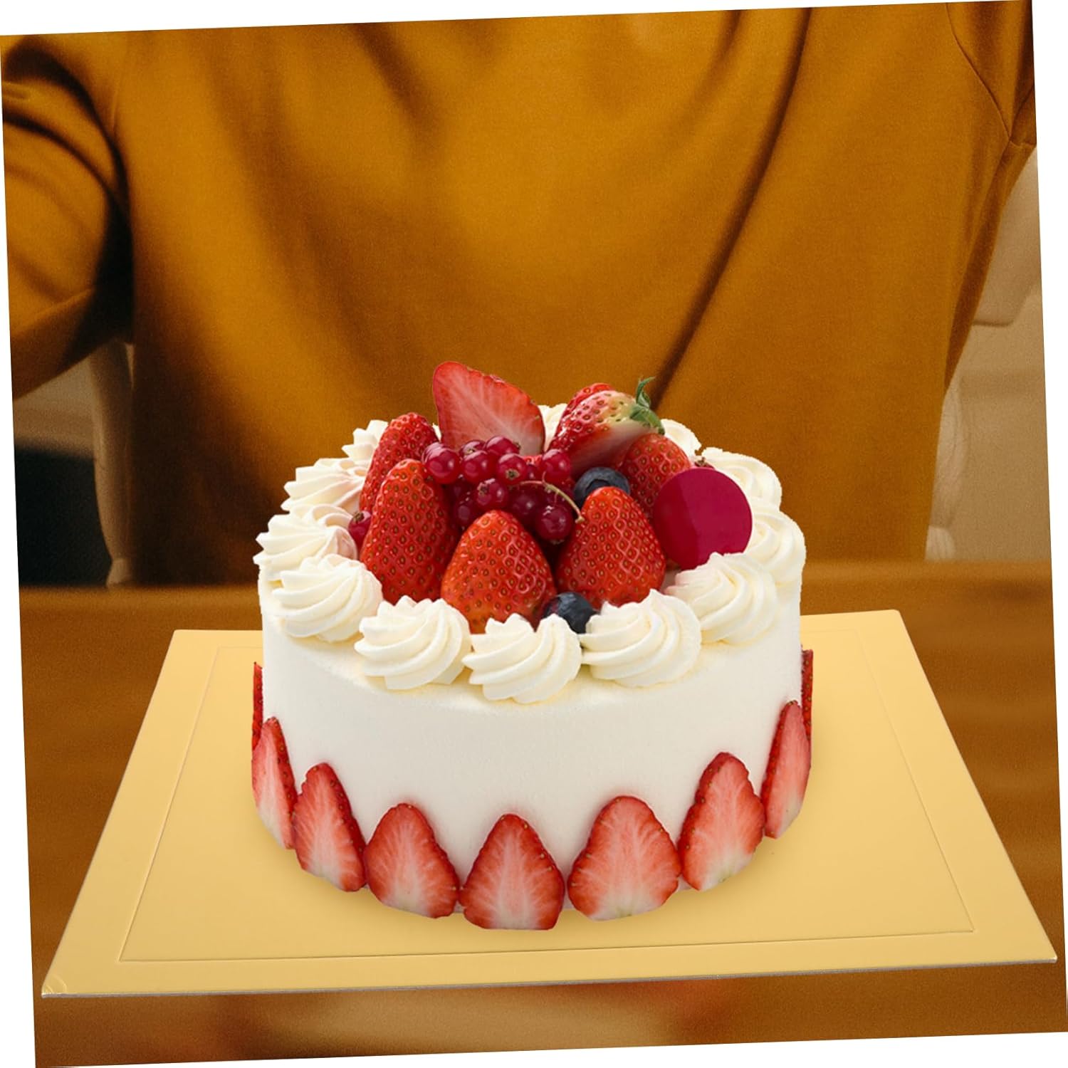 PRETYZOOM 5pcs Square Cake Mat Reusable Corrugated Cake Boards for Birthday Party