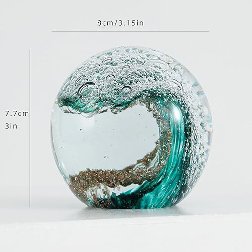 Miniatura 4 de Adorno de bola de cristal, decoración del hogar, bola de pisapapeles de cristal, decoración de acuario, decoración de oficina, amantes del océano,