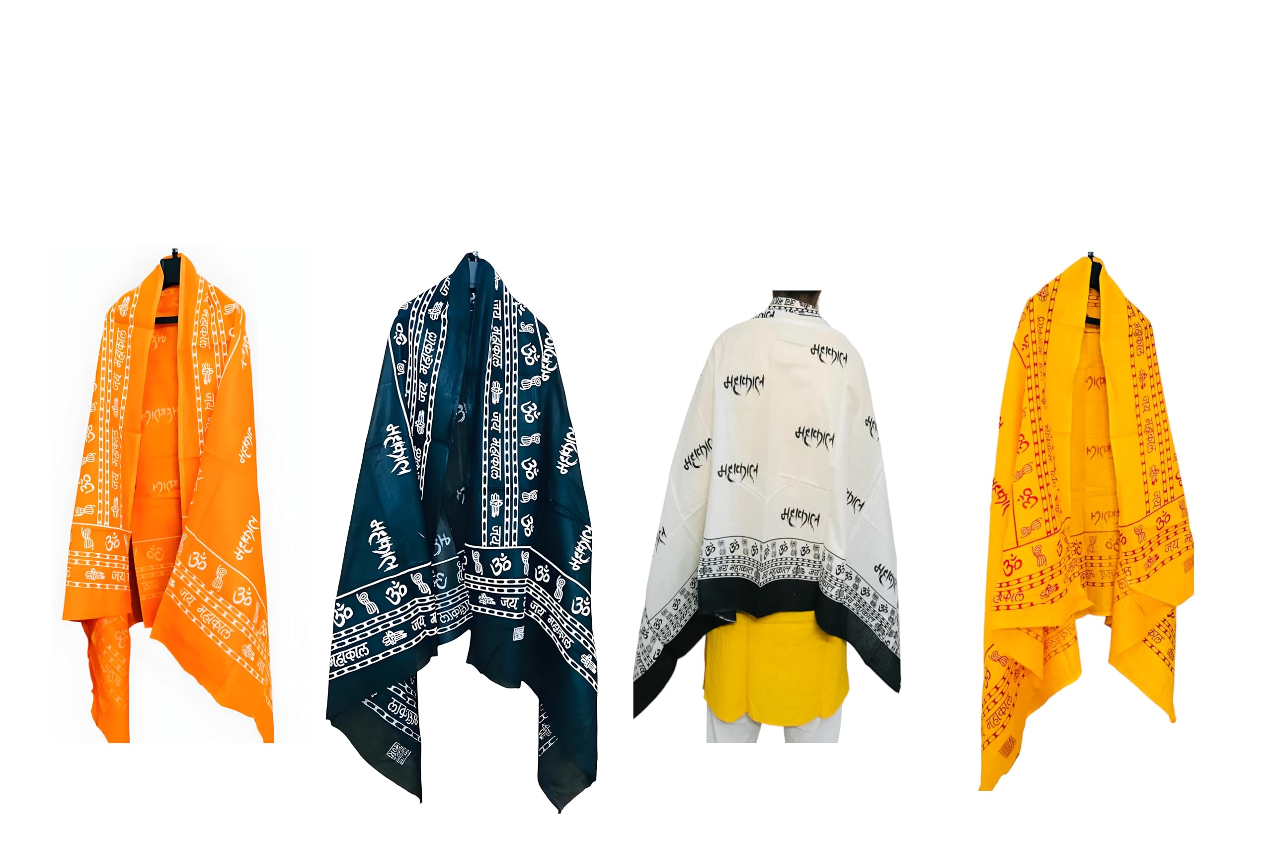 Desi Legacy Mahakal Printed Cotton Stole, scaf, gamcha, Dupatta men and women (1.80 Mtr x 0.91 Mtr) Pack of 4-picture-12