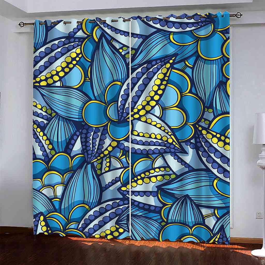 Rideau salon et chambre à coucher occultant bleu 264x160 cm pour ambiance apaisante