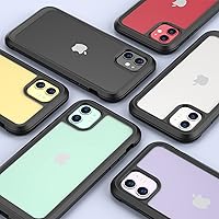 Vista 5 de Miracase Glass Series - Funda para iPhone 11 de 6.1 pulgadas, funda resistente de cuerpo completo mejorado con protector de pantalla de vidrio Negro