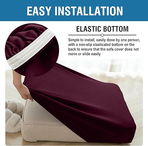 Vista 162 de Funda para Sofá de Terciopelo Elástico Funda de Cojín de Sofá 1 Pieza - Funda Elástica Lavable para Asiento o Respaldo, Fundas de Asiento para Sofás
