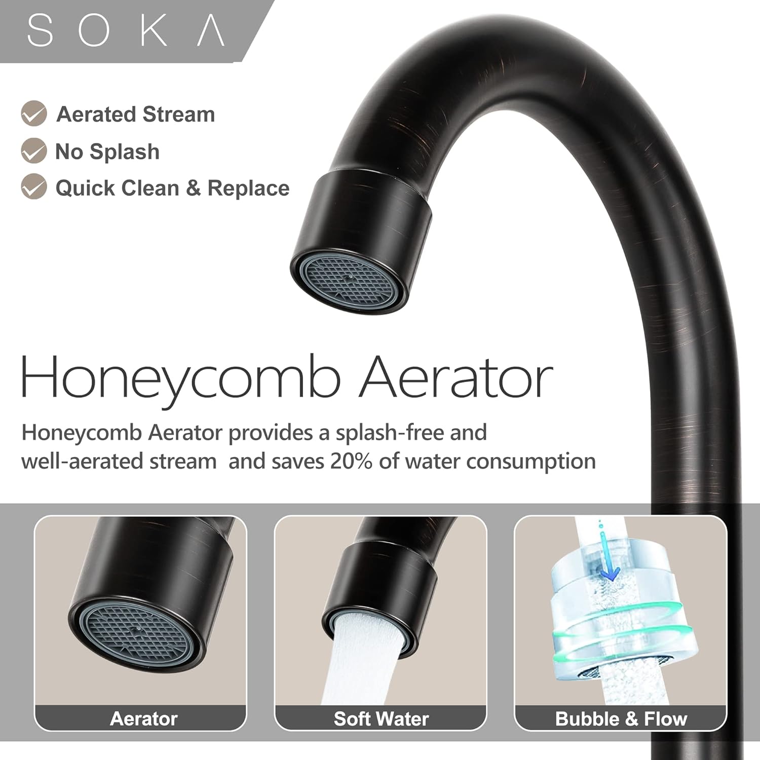 SOKA 4" Two-Handle Centerset Bathroom Lavatory Faucet with ABS Pop-Up Drain, Oil-Rubbed Bronze Finish, Oil Rubbed Bronze