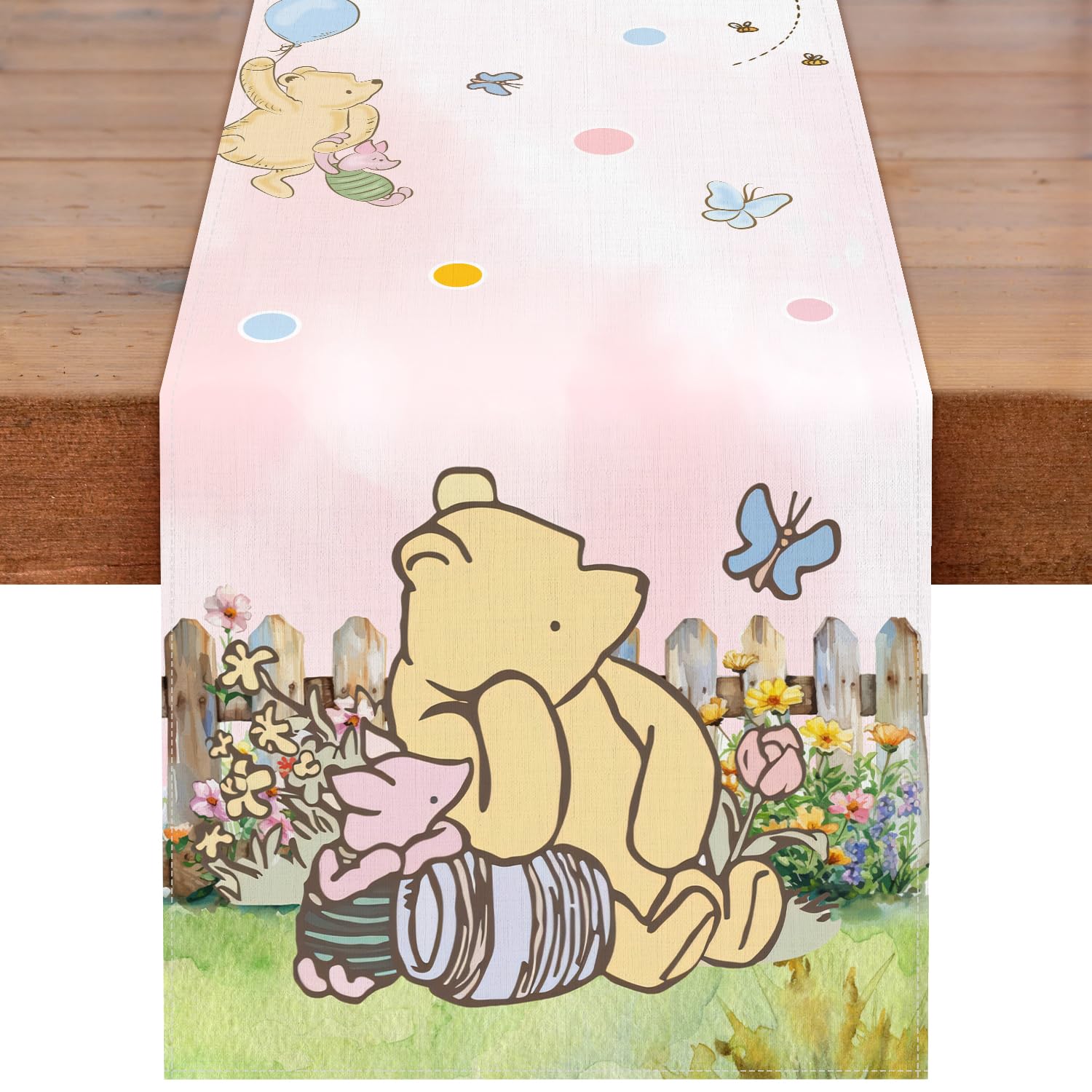 Winnie Baby Shower Decorations-Pooh Birthday Party Decor-Winnie Tablecloth,Tablecloth Oh Baby Gender Reveal Birthday Party Supplies for Kids Boys