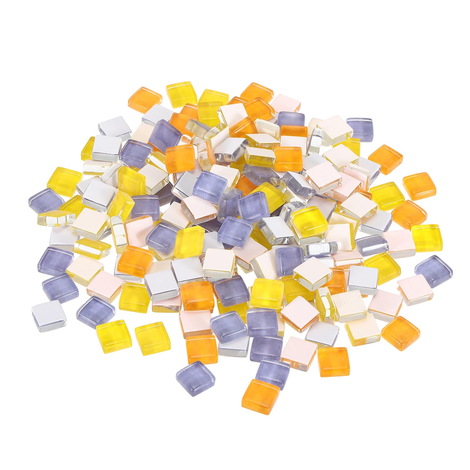 sourcing map Mosaic Tiles, 1 x 1cm Micro Glass Tiny Mini Mosaic Tile DIY Hobbies Handmade Crystal Free Stone Craft Material Creativity (Orange Purple Series Pack of 200)