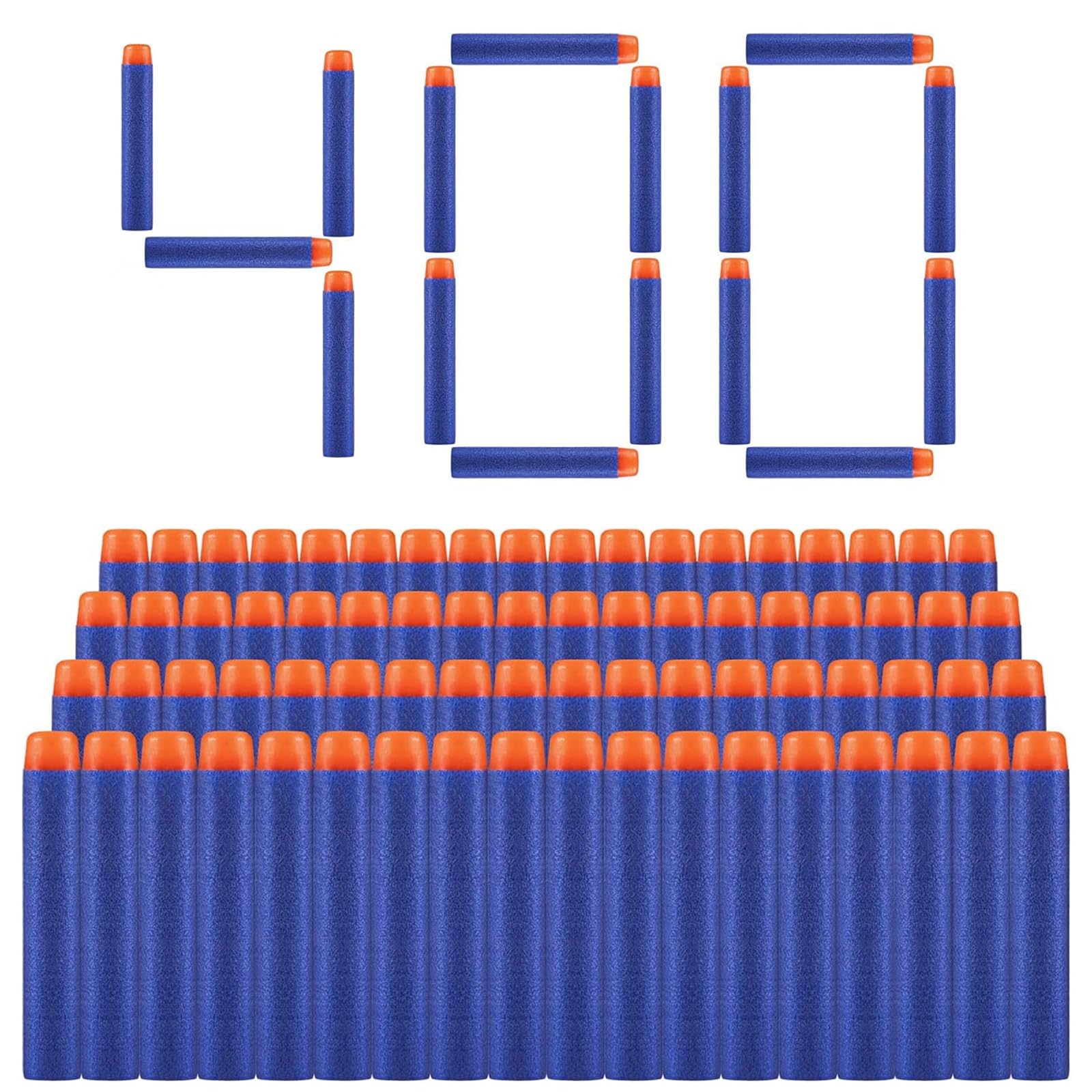 ZWOOS Fléchettes Nerf 400 pièces 7.2cm Mousse Recharge de Fléchettes pour N-Strike Mega Elite Blasters Pistolet Jouet